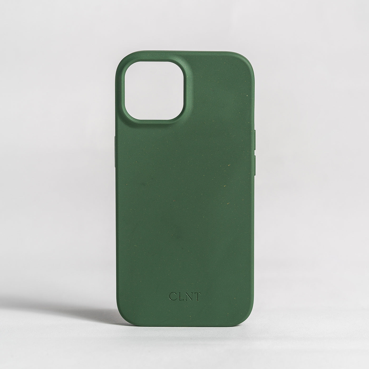 Grønt mobildeksel fra CLNT som viser dekselet uten iPhone.